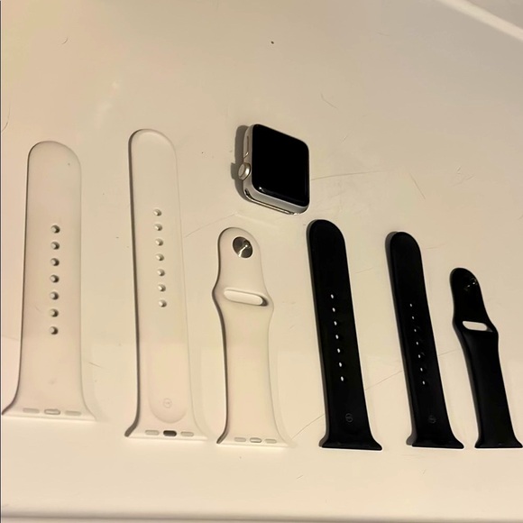 Apple Smartwatch with White and Black Bands - Picture 1 of 3